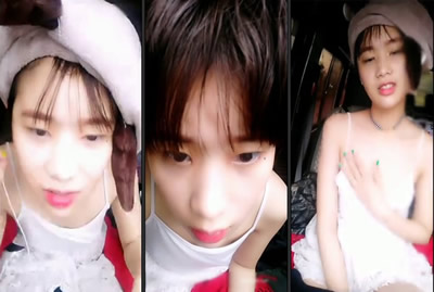 美女月儿公路边车上露三点抠逼自慰