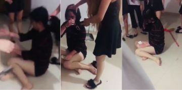 清纯学生妹被暴打的!